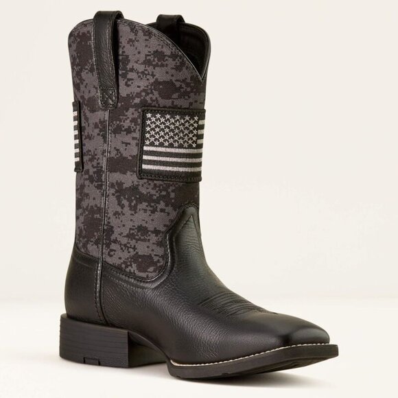 Ariat Men's Sport Patriot Boots Black Deertan Camo USA flag NEW 10023361 - Picture 6 of 6